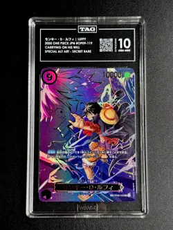 Luffy One Piece Op09-119 Alt Art SR Op13 Carrying On His Will JP TAG 10 Gem Mint - Image 1