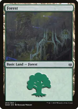Single MTG Baisc Land Forest #264 War of the Spark Common Near Mint NM - Image 1