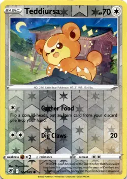 TEDDIURSA 122/189 C ASTRAL RADIANCE POKEMON REVERSE HOLO MP - Image 1