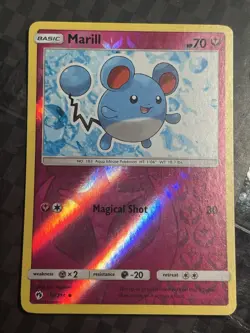 Marill 135/214 Pokemon Lost Thunder Reverse Holo Common NM - Image 1