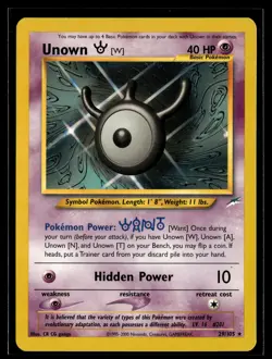 Unown [W] 29/105 Neo Destiny Rare Pokemon - Image 1