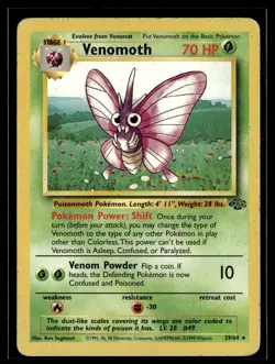 Venomoth 29/64 Jungle Rare Pokemon - Image 1