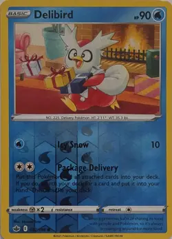 Delibird 032/198 Common Chilling Reign Pokemon Reverse Holo Near Mint - Image 1