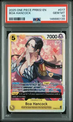 2025 One Piece Prb02 Premium Booster #017 Boa Hancock Psa 10 - Image 1