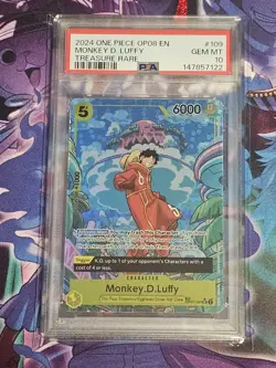 2024 One Piece OP08-Two Legends Monkey D. Luffy #109 Treasure Rare PSA 10 - Image 1