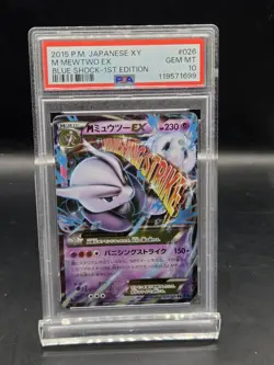 2015 POKEMON JPN XY BLUE SHOCK 1ST ED #026 M MEWTWO EX PSA 10 - Image 1