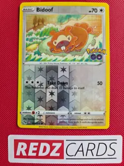 Bidoof 59/78 DITTO STICKER Reverse Holo Pokemon Go Pokemon Cards NM - Image 1