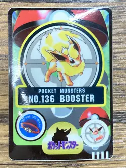 Pokemon Sealdass Sticker Card Flareon No.136 Bandai Pocket Monsters Japan - Image 1