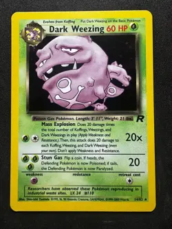 Pokemon TCG Dark Weezing Team Rocket 14/82 Holo Unlimited Rare Card - Image 1