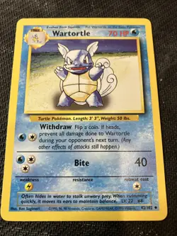 Wartortle 042/102 Base Set Regular Pokemon TCG Vintage 🔥 Lp - Image 1
