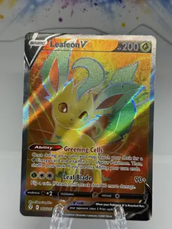 Leafeon V 166/203 Full Art Ultra Rare Evolving Skies Pokemon English LP - Image 2