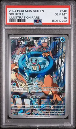 2024 POKEMON SCR EN-STELLAR CROWN ILLUSTRATION RARE #148 SQUIRTLE PSA 10 - Image 1