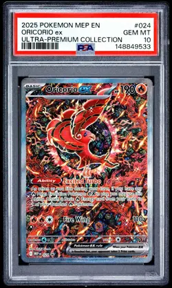 2025 POKEMON MEP EN-ME BLACK STAR PROMO 024 ORICORIO ex ULTRA-PREMIUM PSA 10 683 - Image 1