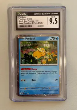 Pokemon 2025 Black Star Promo 007 Psyduck Mega Evolution CGC 9.5 - Image 1