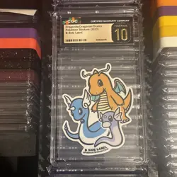 2023 POKEMON STICKERS B-SIDE LABEL DRAGONITE/DRAGONAIR/DRATINI CGC 10 Pristine - Image 1