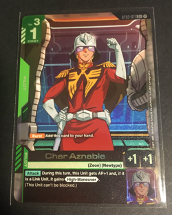 Gundam Card Game - Char Aznable C+ Textured Holofoil ST03 - UNPLAYED - NM - Image 1