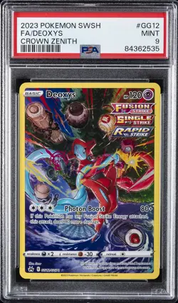 2023 POKEMON SWORD & SHIELD CROWN ZENITH #GG12 FULL ART/DEOXYS PSA 9 - Image 1