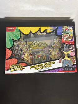 Pokemon Ascended Heroes Mega Evolution Lucario ex Premium Poster Collection - Image 1