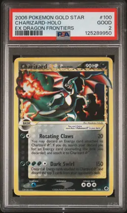 PSA 2 CHARIZARD GOLD STAR 100/101 | EX Dragon Frontiers Holo Pokemon Card - Image 1