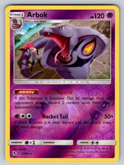 Arbok 27/68 Reverse Holo Rare Hidden Fates Pokemon Near Mint - Image 1
