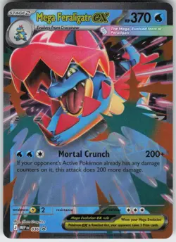 MEGA FERALIGATR EX 036 HOLO ME: MEGA EVOLUTION PROMO POKEMON PROMO NM/M - Image 1