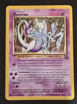 Pokemon Mewtwo Black Star Promo 12 WOTC Card NM Very Clean - Image 1