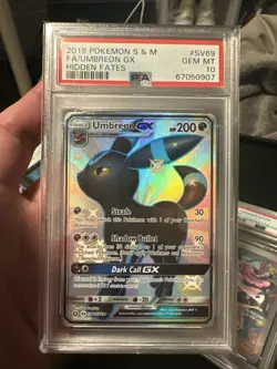 2019 Pokemon Sun & Moon Hidden Fates Shiny UMBREON GX SV69/SV94 PSA 10 GEM Mint - Image 1