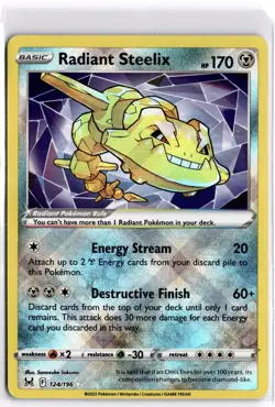 Pokemon TCG Radiant Steelix 124/196 Swsh11: Lost Origin Holo Reverse Holo - Image 1