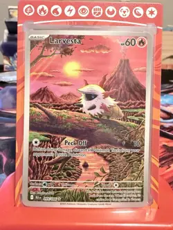 Pokemon TCG Larvesta Black Bolt Full Art Illustration Card IR 99/086 - Image 1