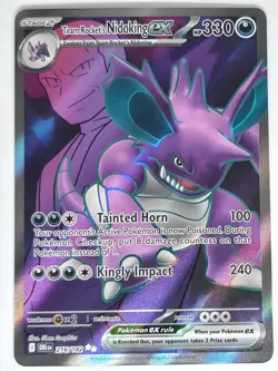 Team Rocket's Nidoking ex 216/182 Ultra Rare Pokemon Destined Rivals NM - Image 1