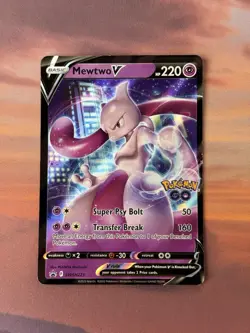 Mewtwo V SWSH223 Black Star Promos GO Stamped Ultra Rare Holo Pokemon 2022 LP - Image 1