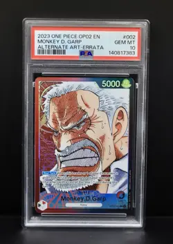 ONE PIECE MONKEY D. GARP ALTERNATE ALT ART OP02-002 PARAMOUNT WAR PSA 10 2023 - Image 1