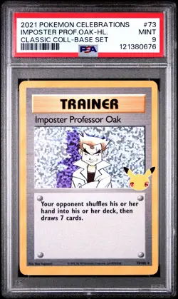 2021 POKEMON CELEBRATIONS CLASSIC COLL #73 IMPOSTER PROFESSOR OAK-HOLO PSA 9 - Image 1