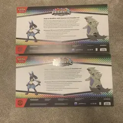 2 x Pokemon Prismatic Evolutions Lucario EX and Tyranitar EX Premium Collection - Image 2