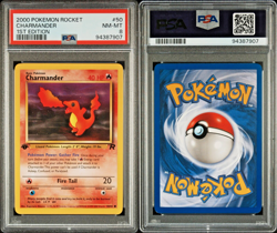 CHARMANDER 2000 Pokemon Rocket 1st Edition #50 PSA 8 - Image 1