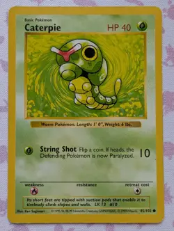 Pokemon Tcg Caterpie [Shadowless] #45 Pokemon Base Set - Image 1