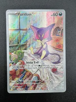 POKEMON CARD TCG PURRLOIN 136/076 SV White Flare Illustration Rare - Image 1