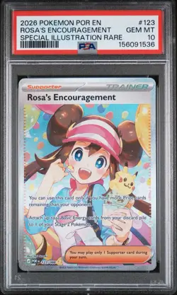 Pokemon Rosa's Encouragement 123/088 POR Special Illustration Rare PSA 10 POP10 - Image 1