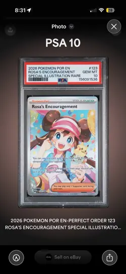 Pokemon Rosa's Encouragement 123/088 POR Special Illustration Rare PSA 10 POP10 - Image 5