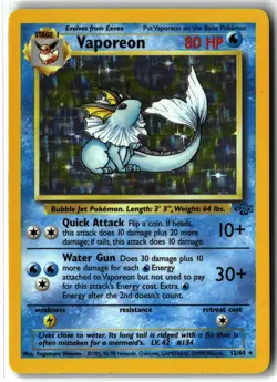 Vaporeon ⭐ 12/64 Holo Rare Jungle 1999 Pokemon LP - Image 1