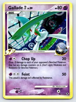 Gallade E4 (DPPt Rising Rivals) 20/111 Holo Deck Exclusives Pokemon Holo MP - Image 1