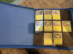 Pokemon Scarlet and Violet Base NEAR Complete SET + Palms Off Gaming Blue Binder - Image 1