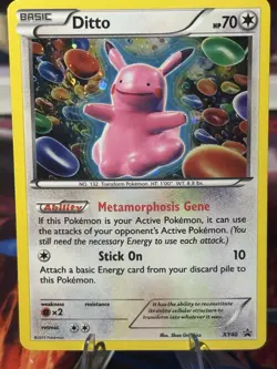 Pokemon 2015 XY Black Star Promo Ditto XY40 Cosmos Holo Rare Lightly Played - Image 1