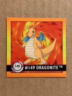 Pokemon 1999 Artbox Series 1 Stickers Dragonite 149. - Image 3