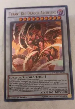 Yugioh Tyrant Red Dragon Archfiend DPDG-EN030 Ultra Rare 1st Ed - Image 1
