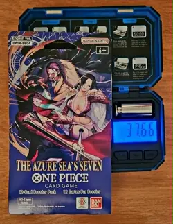 One Piece OP-14 The Azure Sea’s Seven Sleeved Booster Pack - Heavy - 37.66g 🔥🔥 - Image 1
