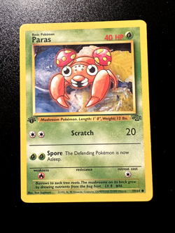 Pokemon Card 1st Edition Jungle Paras 59/64. WoTC Vintage - Image 1