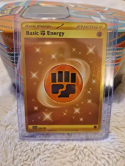 Pokemon TCG Basic Fighting Energy Scarlet Violet Gold Hyper Rare Card 258/198 - Image 1