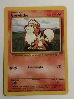Pokemon Card Base Set Italian Growlithe 28/102. Vintage. WoTC - Image 1