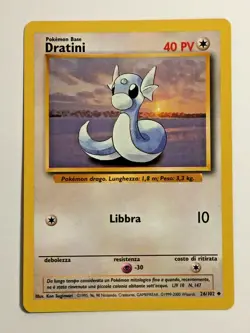 Pokemon Card Base Set Italian Dratini 26/102. Vintage. WoTC - Image 1